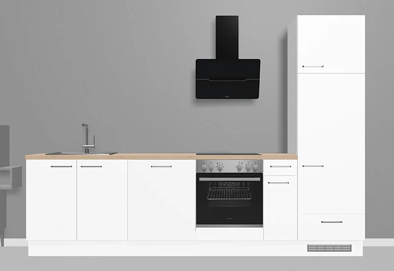 Sofort Küche Front in weiß komplett