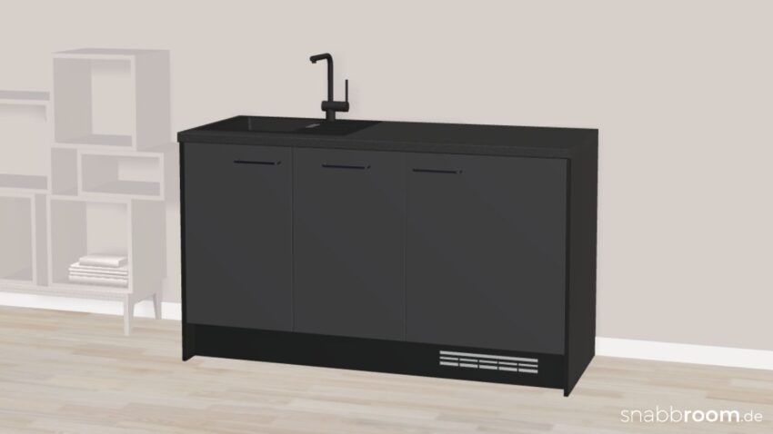 nobilia Büroküche Office SGK153, 153,5 cm, Spüle, Geschirrspüler, Kühlschrank